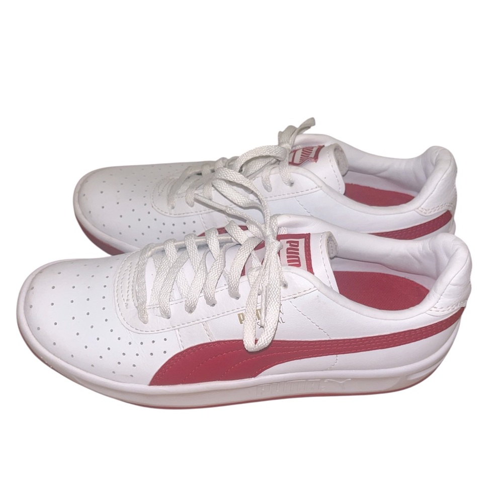 Puma Girls Retro Sneakers In White and Red - Picture 3 of 9